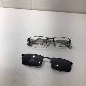 New Easyclip EC170 Black Eyeglasses Frames 54-19-140